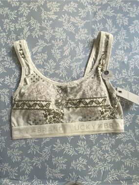 Lucky Brand Olive Floral Print Comfort Bralette